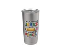 Life Without Jesus Is Like An Unsharpened Pencil Vaso térmico de acero inoxidable de doble pared