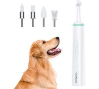 LifeBasis Cepillo Dientes Perro Eléctrico,Cepillo de Dientes para Perros,Limpiador Dientes Perro,Cepillo Dientes Gato con 4 Cabezales de Pulido para Borrador de Manchas Pulidor de Dientes REUTILIZABLE