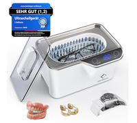 LifeBasis - Limpiador ultrasónico de 48000 Hz, 600 ml, limpiador ultrasónico para gafas con función de desgasificación y 5 ajustes de tiempo para joyas, dentadura postiza, relojes