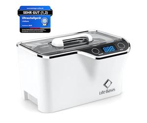 LifeBasis Limpiador Ultrasonidos CDS-100 600 ml Ultrasonidos Limpieza Digital Limpieza Ultrasonidos 5 Modos de Tiempo Limpiador Ultrasónico para Gafas, Joyas, Relojes, Dentaduras Postizas