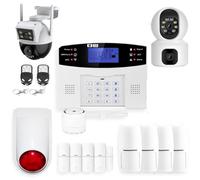 LIFEBOX - Alarma inalámbrica gsm para casa con 2 cámaras de Doble Lente, Soporte de Voz en francés, Control del Sistema vía teléfono, Color Blanco