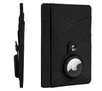 LifeChé Cartera minimalista con soporte para AirTag para tarjetas de crédito, billetera delgada para hombres, cartera de bolsillo frontal de cuero, compacta y pequeña, tarjetero delgado de viaje