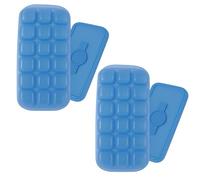 LifeChic Colmena de hielo azul con tapón de relleno - Juego de 2 bandejas de plástico con 18 cubos, molde para cubitos de hielo, fácil de usar