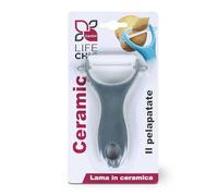 LifeChic Pelador Ceramic con hoja de cerámica ultra afilada, mango ergonómico de plástico PP, ligero, resistente y antioxidante, ideal para frutas y verduras