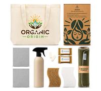 Lifecircle Organic Origin - Kit de limpieza de cocina, 14 piezas, paños de cocina suecos, esponja para platos, esponjas de cocina, toallas de papel reutilizables, tabletas limpiadoras multiusos