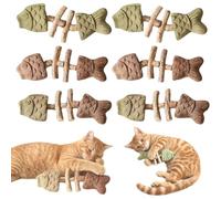 LIFECOSM 6pcs Creative Fish Bone Cat Dental Chew Toy (6pcs-D)