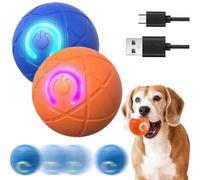 LIFECOSM Interactive Pet Toy Automatic Rolling Ball Dog Toy,Electric Dog Ball Toy with LED Flash Light,Rechargeable USB Automatic Bouncing Balls,360° Smart Automatic Rolling Ball Toy for Dog Cat
