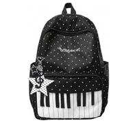 LIFECOSM Piano Backpack Whimsical Twee Backpack (Black)