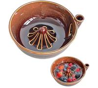 LIFECOSM Self Rinsing Berry Washing Ceramic Bowl (Brown)