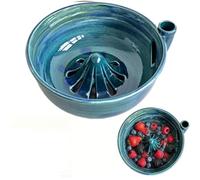 LIFECOSM Self Rinsing Berry Washing Ceramic Bowl (Light blue)