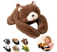 LIFECOSM Weighted Panda Stuffed Animal, The Weighted Animals for Adult, Soft Plush Huggable Pillow for Stress & Comfort (Brown Bear, 17.7in / 0.95lb)