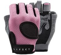 LIFECT Guantes de entrenamiento Essential transpirables, sin dedos, para levantamiento de pesas, con tobillo y espalda abierta curvada, para levantamiento de potencia, crossfit, para hombres y mujeres