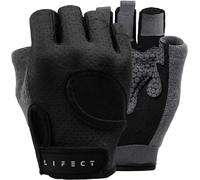 LIFECT Guantes de entrenamiento Essential transpirables, sin dedos, para levantamiento de pesas, con tobillo y espalda abierta curvada, para levantamiento de potencia, crossfit, para hombres y mujeres