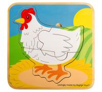 Lifecycle Puzzle - Pollo Madera Animal Lifecycle Capa Puzles para Bebés
