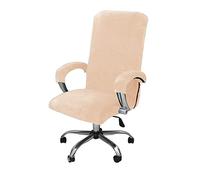 LIFEDX Funda de Sillas de Oficina Elástica con Reposabrazos,Felpa de Terciopelo,Modernas Cubiertas de la Silla de la Computadora Antipolvo de Oficina Silla Removible,No Incluye Sillas -Wheat||L