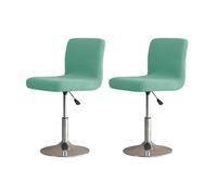 LIFEDX Fundas para Taburete de Bar Elásticas Pack 2/4/6, Funda para Silla De Comedor con Respaldo, Fundas de Silla de Bar Lavable, Fundas Sillas Altos Giratoria Protectora ExtraíBle-Green||2PCS