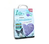 LifeGreen Arena Natural para Gatos, 2 kg, Lavanda, con Fibra de Guisante y almidón de maíz, Vegetal, Biodegradable, aglutinante 3,8 l, Elimina olores