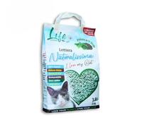 LifeGreen Arena Natural para Gatos, 2 kg, té Verde, con Fibra de Guisante y almidón de maíz, Vegetal, Biodegradable, aglutinante 3,8 l, Elimina olores