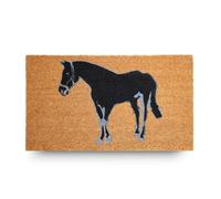 LifeGreen Felpudo Kera Animals con Fibras de Coco, Alfombra antisuciedad para Entrada Rectangular, 40 x 70 cm, Fondo de látex Antideslizante - Impresión de Caballo