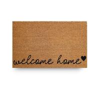 LifeGreen Felpudo Kera House con Fibras de Coco, Alfombra antisuciedad para Entrada Rectangular, 40 x 70 cm, Fondo de látex Antideslizante, impresión Welcome Home