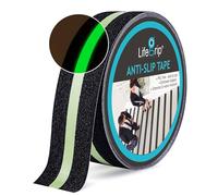LifeGrip Stay on Track - Cinta de tracción antideslizante con rayas verde oscuro brillante, 5,1 cm x 18,2 m, mejor adherencia, fricción, adhesivo abrasivo para escaleras, escaleras, escaleras