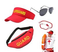 Lifeguard Cosplay Set, Baywatch Guard Uniform, Beach Rescue Apparel, Retro Lifeguards Gear, 22x23.6 Inches, Allowing Easy Movement for an Active, Beach-Ready Experience