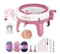 LIFEJXWEN Máquina de Tejer, 40 Agujas MáQuina de Tejer Kit de MáQuina de Telar de Doble Punto para Adultos, Niños, Calcetines, Gorro y Bufanda