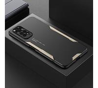 LIFEKA Funda de Metal de Aluminio para Xiaomi Redmi Note 11S 11 Pro Plus 4G 5G Funda de Silicona Mate Funda de teléfono de Lujo para Redmi Note 11E Pro, Black Gold, para Redmi Note 11S 5G