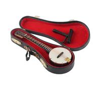 Lifelike Miniature Banjo Model Toy, Made of Durably Basswood with Smoothness Surfaces, Comes with Stand and Storage Box, for Gifts, Decorations or Accessories