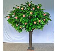 Lifelike Simulation Fruit Tree, Decorative Artificial Peach Fake Large Floor Plant for Food Photo Booth Supermarket Exhibition Layout(3M)