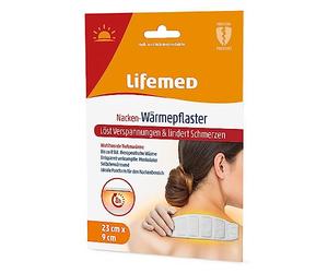 Lifemed Calentador de hombros I Calentador de cuello de 8 horas para aliviar el dolor de cuello, la tensión y el dolor de espalda - parche para el dolor de hombros y cuello - Cojín térmico para viajes