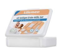 Lifemed - Juego de 43 primeros auxilios - en una práctica y reutilizable caja de plástico, 3 unidades (3 x 1 unidad)