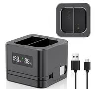 LIFEMOI Versión actualizada,Estación de Carga de batería de Doble Anillo con Pantalla LED, Compatible con Timbre de Video Ring 2/3/4/3Plus/cámara de Foco, Entrada Tipo C, múltiples Opciones de Carga