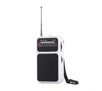 LifenaviStore Radio Pequeña Portátil De Bolsillo Con Batería, Radios De Bolsillo, Apague La Radios De Repuesto, Am/Fm/SW Radio De Batería De Sintonía Digital Radio, 11 * 6 * 2.7 Cm(White)