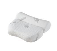 Lifenaxx Cojín Cervical de cáñamo LX-053 - Almohada ergonómica de Espuma viscoelástica con Funda Lavable - Soporte Natural para el Cuello, Transpirable y cómoda