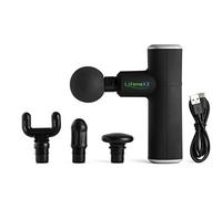 Lifenaxx Mini masajeador, pistola de masaje para gimnasio, oficina, hogar, post-entrenamiento, percusión de tejido profundo, alivio del dolor, silencioso, con 4 cabezales de masaje LX-025