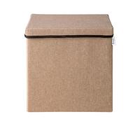 LIFENEY Caja de almacenamiento con tapa en color marrón I Caja de juguetes plegable adecuada para estantes de dados I Caja organizadora para la habitación de los niños I Cesta de almacenamiento para