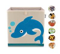 LIFENEY Caja de almacenamiento infantil con diseño de delfín I Caja de juguetes con diseño de animales adecuada para estantes de dados I Caja organizadora para la habitación de los niños I Cesta de