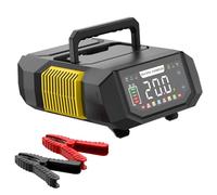 LiFePO4 Cargador de batería de coche 12 V 20 A/24 V 10 A, cargador inteligente totalmente automático, cargador portátil inteligente LiFePO4 con cargador de pantalla LCD para coche, barco, motocicleta