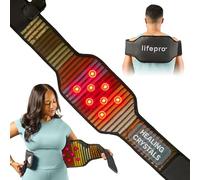 LifePro Cinturón de terapia de luz infrarroja y roja para músculos y piel, calor infrarrojo lejano con ajustes ajustables, terapia de luz roja para relajación, ideal para espalda, cintura y