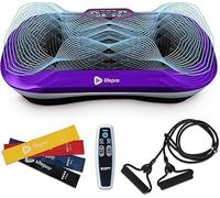 LifePro Máquina de ejercicio con placa de vibración, color morado, plataforma de entrenamiento de vibración para todo el cuerpo con bandas de bucle, equipo de entrenamiento en el hogar, control remoto