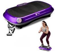 LifePro Máquina de ejercicio con placa de vibración, color morado, plataforma de entrenamiento de vibración para todo el cuerpo con bandas de bucle, equipo de entrenamiento en el hogar, control remoto