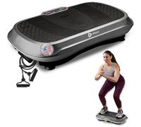 LifePro Máquina de Ejercicio de Placa de vibración Gris, Plataforma de Entrenamiento de vibración para Todo el Cuerpo con Bandas de Bucle, Equipo de Entrenamiento en el hogar, Control Remoto, Correas