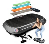 LifePro Máquina de Ejercicio de Placa de vibración Gris, Plataforma de Entrenamiento de vibración para Todo el Cuerpo con Bandas de Bucle, Equipo de Entrenamiento en el hogar, Control Remoto, Correas