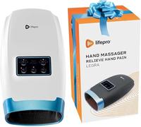 LifePro Masajeador de para artritis, túnel carpiano y articulaciones rígidas, masajeador de manos, muñecas y dedos con calor y compresión, alivio del dolor de artritis para manos (Blanco)