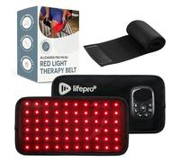 Lifepro Micro cinturón de terapia de luz roja con vibración - NIR y terapia de luz roja para el cuerpo - apunta a las molestias, acelera la recuperación y aumenta el rendimiento atlético - Rojo, NIR,
