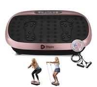 Lifepro Tabla de Ejercicios vibratoria de Viaje, Plataforma vibratoria, Placa de vibración de Cuerpo Completo con Bandas de Resistencia