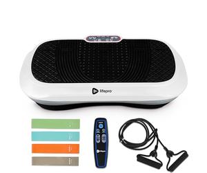 LifePro Waver - Máquina de Ejercicio con Placa de vibración para Entrenamiento Cuerpo Completo, 99 Niveles Velocidad, Bandas Resistencia, Control Remoto, Fitness en casa y Plataforma - Blanco