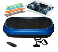 LifePro Waver Mini Plataforma Vibratoria con Control Remoto y Bandas - Plataforma Vibratoria de Cuerpo Completo para Drenaje Linfático y Tonificación, 99 Velocidades, 10 Programas (Azul)