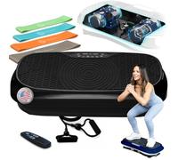Lifepro Waver Mini Vibration Plate Exercise Machine with Remote & Bands - Compact Whole Body Vibrating Plate for Lymphatic Drainage & Muscle Toning - Shake Machine with 99 Speed Levels & 10 Presets